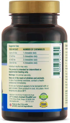 Miniatura 6 de Petnc Senior Multi Chewables (60 unidades), soporte diario multivitamínico y multimineral para perros, incluye zinc, magnesio, hierro y más, apoya