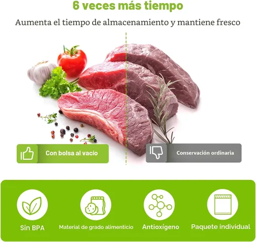 Miniatura 3 de Bonsenkitchen Bolsas Selladoras al Vacío, Rollos de 8" x 50' Paquete de 2 para Almacenamiento de Alimentos, Sin BPA, Resistente, Rollo de Alimentos