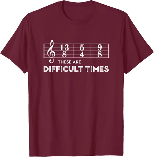 Miniatura 12 de Musician - Camiseta con texto en inglés "These are Difficult Times", talla S