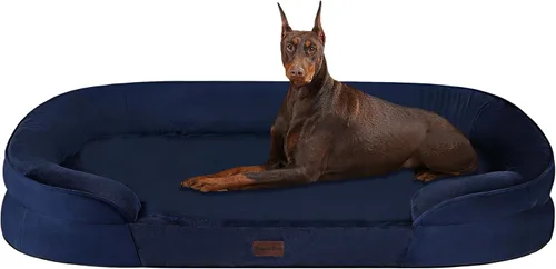 Miniatura 20 de Dwanton - Cama ortopédica para perros medianos con espuma de memoria con gel, sofá impermeable para perros, cama lavable para mascotas con cojín