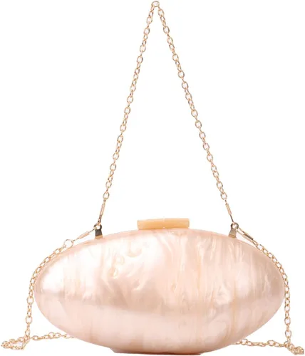Miniatura 7 de KUANG! Bolsos de noche para mujer, de acrílico, con forma de mejillón, bolso cruzado de hombro, bolso cruzado de cadena para fiesta de boda