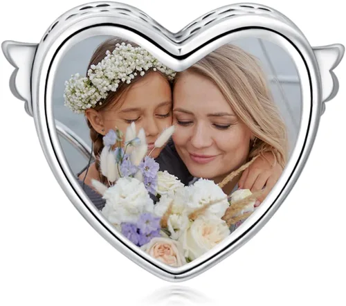 Miniatura 2 de LONAGO Abalorio personalizado con foto de plata de ley 925 con diseño de hueso de perro para pulsera