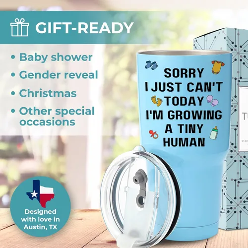 Miniatura 2 de Divertido vaso de embarazo de 30 onzas, regalos de embarazo para madres primerizas, los mejores regalos para futuras mamás, regalos para futuras