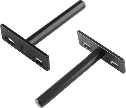 Miniatura 3 de Luomorgo 4 soportes de estante flotantes de 3 pulgadas, soporte de estante negro resistente, soporte de estante ciego oculto, soportes de estante