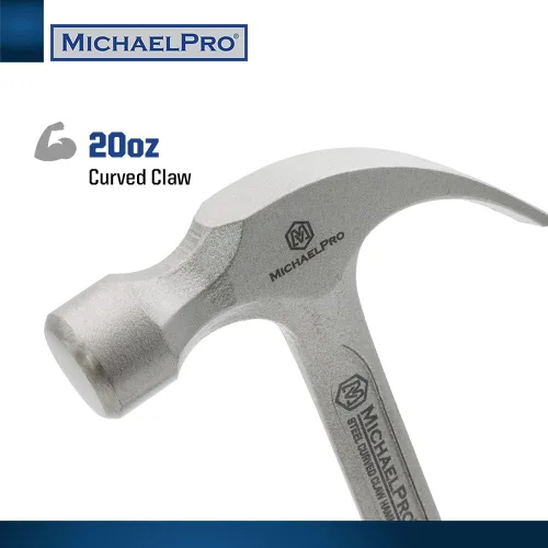 Miniatura 2 de MichaelPro Martillo de garra de 20 onzas, martillo curvado sólido de acero resistente de una pieza, diseño de mango que absorbe los golpes, agarre