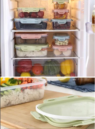 Miniatura 7 de Juego de Recipientes para Alimentos con Tapas Herméticas - Cajas Bento de Plástico para Almuerzo - Recipientes para Preparación de Comidas, Aptos