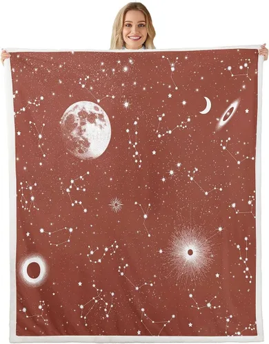 Miniatura 15 de Erosebridal Galaxy Fleece Blanket 40x50 Constellation Fuzzy Plush Throw for Sofa Couch Black Nebula Stars Sherpa Blanket Outer Space Starry Sky
