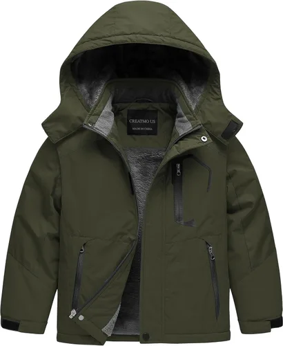 Miniatura 14 de CREATMO US Chaqueta de esquí impermeable para niño, abrigo de nieve cálido para invierno, resistente al viento, chaqueta de lluvia para snowboard
