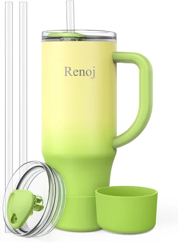 Miniatura 14 de Renoj FlexSlide White - Taza aislada 100% resistente a derrames, para café helado y bebidas calientes, se adapta al portavasos del automóvil, regalo