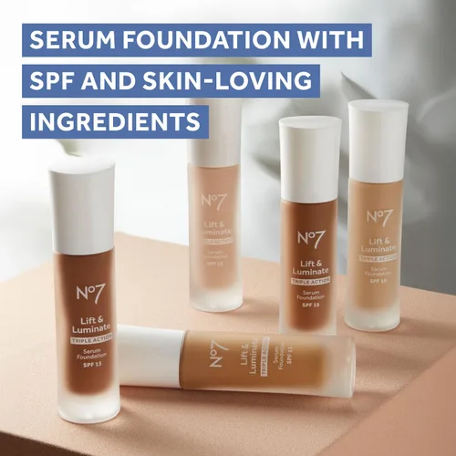 Miniatura 7 de No7 Lift & Luminate Base de Suero de Triple Acción - Maquillaje Líquido con SPF 15 para una Base Húmeda y Luminosa - Fórmula Radiante para Piel 06