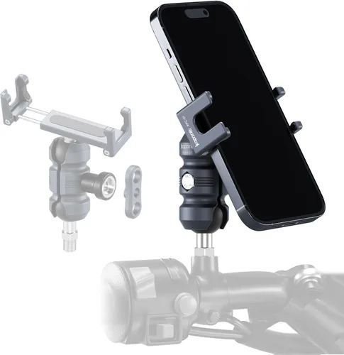 Kit de soporte antirrobo para teléfono de motocicleta, con tornillo M10 para instalación de espejo, cabeza de bola de 0.984 in y barra corta de