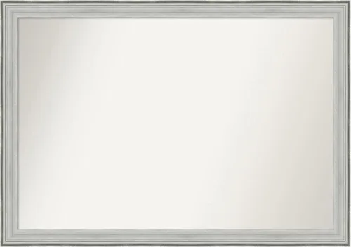 Miniatura 319 de Amanti Art Espejo de baño plateado para sobre fregadero, 25 x 25 pulgadas, espejo de tocador cuadrado estrecho de níquel cepillado, marco de madera