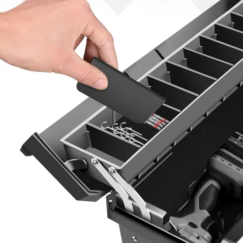 Miniatura 4 de Caja de herramientas portátil, caja de herramientas multifuncional, organizador de herramientas con compartimentos ajustables, caja de herramientas