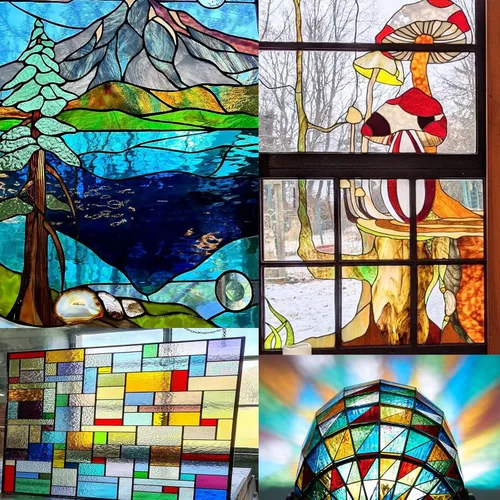 Miniatura 5 de Coloridos restos de vitrales, mosaico de vidrio transparente para manualidades a granel, hojas de vitrales irregulares, paquete de valor de 35 onzas
