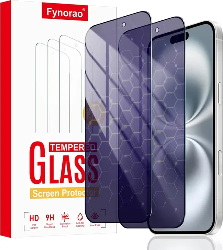 Miniatura 21 de Paquete de 2+2 protectores de pantalla de vidrio mate de privacidad y protector de lente de cámara para iPhone 15, película de vidrio templado mate