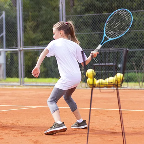 Miniatura 7 de Raqueta de tenis para niños y jóvenes, raqueta de tenis juvenil de 19/21/23/25 pulgadas con cubierta, adecuada para principiantes niños y niñas de 3