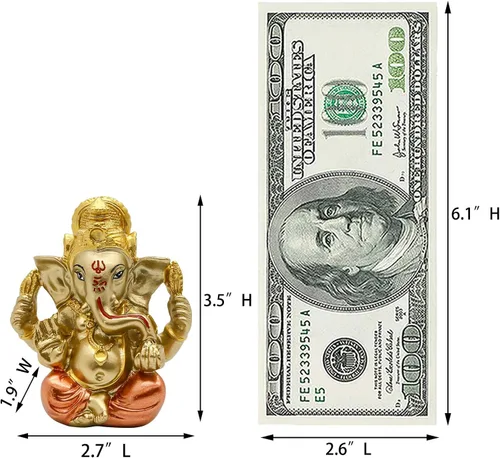 Miniatura 5 de alikiki Dios hindú Señor Ganesha Staue – Ídolo de Dios de la India Ganesh para decoración de tablero de automóvil, regalos de cumpleaños para hombre