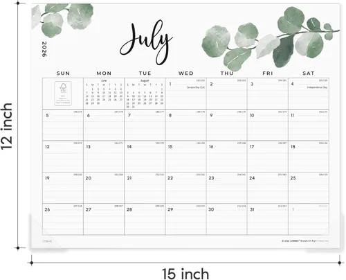 Miniatura 4 de Cabbrix Calendario magnético para refrigerador 2026, calendario mensual de nevera que cubre de julio de 2026 a diciembre de 2027, 15 x 12 pulgadas