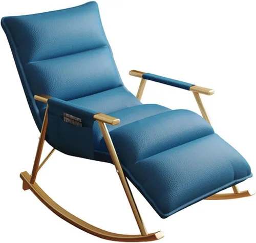 Miniatura 14 de Adjustable Leather Recliner Chair with Footrest Ergonomic Rocking Chair for Living Room Stylish ge Upholstered Lounge Chair with Storage Amarillo