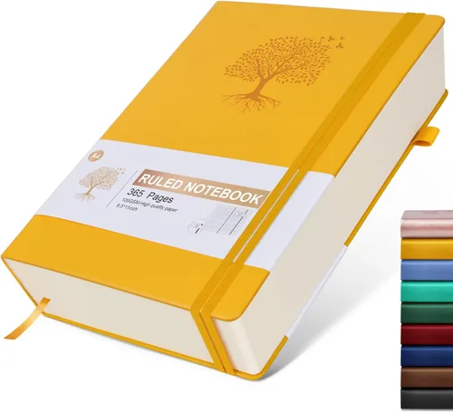 Miniatura 29 de Cuaderno Diario con Líneas - 365 Páginas A5 Cuaderno Grueso para Escribir para Hombres y Mujeres, Cuaderno con Rayas Universitarias, Diario de Cuero