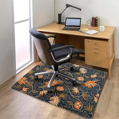 Miniatura 2 de Tapete para silla de suelo de madera dura en casa, oficina, debajo del escritorio, para silla de videojuegos, ruedas fácil de enrollar, Mat-flores