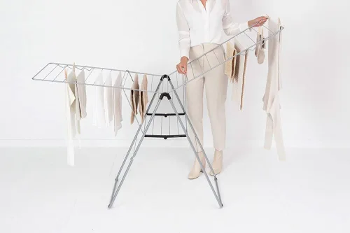Miniatura 12 de Brabantia HangOn - Tendedero de ropa 82 pies (82.0 ft) Gris metálico Soporte grande para ropa interior con 2 alas plegables y ganchos