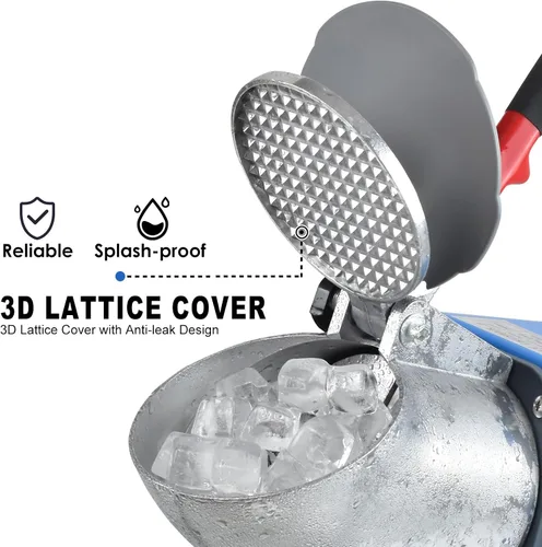 Miniatura 5 de Máquina eléctrica de hielo afeitado, con picahielo y cuchara, 3 cuchillas de máquina eléctrica de cono de nieve (300 W, 2200 r/min), máquina