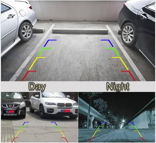 Miniatura 7 de Vlicevrn HD Fisheye - Cámara de visión trasera para vehículo, línea de estacionamiento fija, visión nocturna, cámara de estacionamiento de respaldo