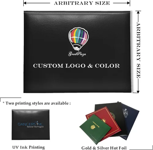Miniatura 2 de Gradplaza Cubierta de diploma personalizada para graduación, documentos, soporte de diploma de certificado de cuero sintético liso