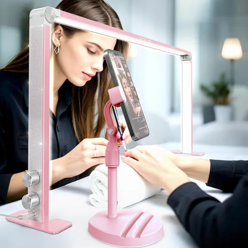 Miniatura 8 de STOLAS Nail Tech - Lámpara de manicura LED regulable de 4000 K-6000 K, luz de escritorio para tecnología de uñas, color plateado