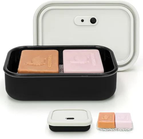 Miniatura 8 de AIDIMMING Funda de jabón de viaje de silicona mejorada a prueba de fugas, soporte de barra de champú ventilado, caja de jabón de barra grande