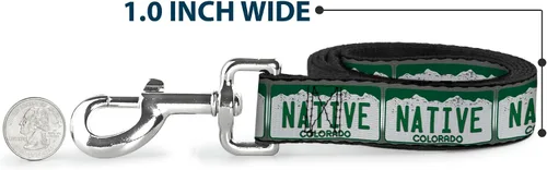 Miniatura 5 de Buckle-Down Correa para mascotas, placa de matrícula de Colorado Native, 4 pies de largo, 1 pulgada de ancho