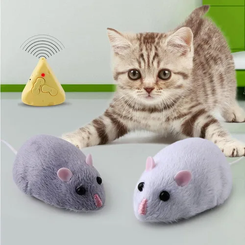 Miniatura 6 de Tipmant Ratones RC de tamaño mini con control remoto IR, rata, ratón, broma de animales, broma, juguetes de trucos de miedo para gatos, perros, Gris