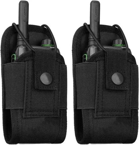 Miniatura 9 de Molle - Funda de radio para walkie talkie para cinturón de servicio, funda de radio, bolsa de intercomunicación táctica de caza (1 paquete, negro)