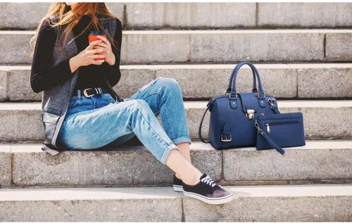 Miniatura 2 de Dasein - Bolso de mano para mujer, diseño de barril, cuero vegano, bolso de hombro, con asa superior, a la moda, bolso de trabajo