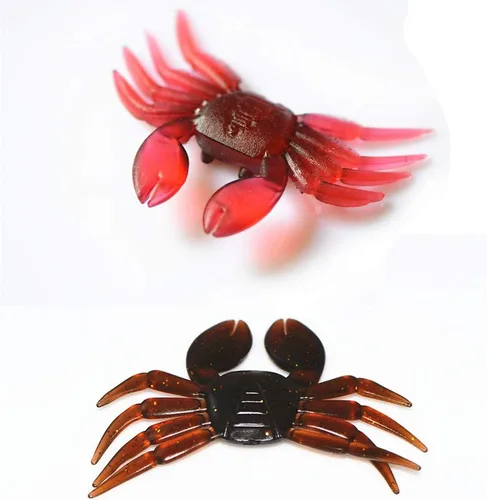 Miniatura 3 de 20 piezas de señuelo de pesca de cangrejo artificial de gel de sílice realista simulación cebo falso aparejos de pesca simulación 3D agua dulce