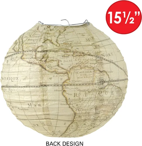 Miniatura 4 de Beistle Bon Voyage Around The World - Decoraciones de fiesta con temática de viaje, 3 linternas de papel colgantes
