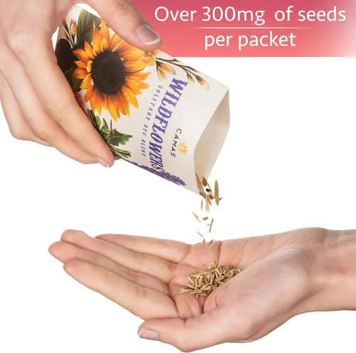 Miniatura 3 de Camas - Paquetes de semillas de flores silvestres polinizadoras - (20) recuerdos de fiesta para atraer abejas, mariposas y colibríes a tu planta