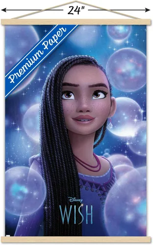 Miniatura 3 de Trends International Disney Wish Asha - Póster de pared de una hoja, 22.37 x 34.00 pulgadas, paquete de impresión premium y colgador de madera