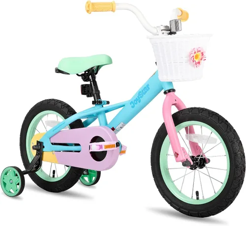 JOYSTAR 12 14 16 18 Inch Kids Bike for 2-9 Years Girls, Toddler Girls Bike with Training Wheels, Rainbow Bikes, Children Bicycle, Macaroon