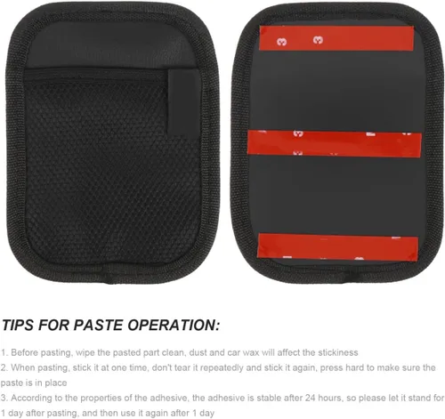 Miniatura 5 de Bolsa de almacenamiento para teléfono móvil para automóvil, 2 unidades, piel sintética, organizador de automóvil, bolsillo de red para asiento