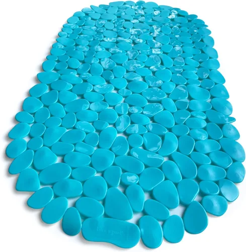 Miniatura 27 de Alfombra antideslizante para bañera y ducha "Pebbles" de 27 x 14 pulgadas, ovalada, no tóxica, segura, limpia, lavable a máquina, agarre y drenaje