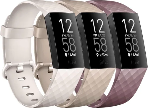 Paquete de 3 correas deportivas compatibles con Fitbit Charge 4, correas de repuesto ajustables de silicona suave para Fitbit Charge 4/Fitbit Charge