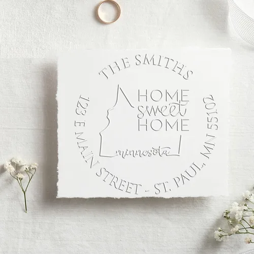 Miniatura 144 de Sello en relieve de dirección personalizado para nuevos propietarios de viviendas, sello redondo de 1-5/8 para dirección de casa, estampado
