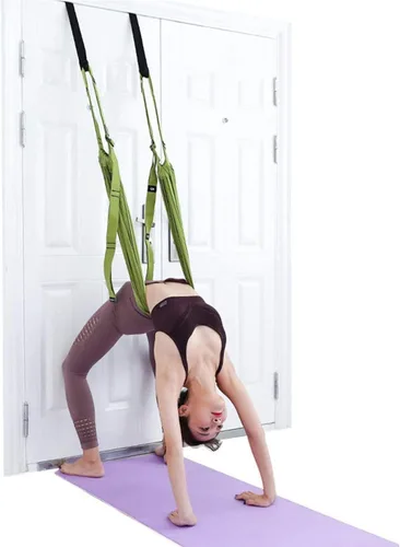 Miniatura 9 de Correa de estiramiento de yoga, fitness, estirador de piernas ajustable, entrenador de asistencia para flexión de espalda, mejora la flexibilidad