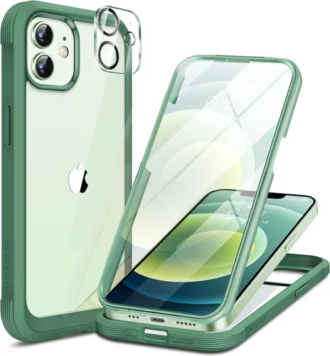 Miniatura 136 de Miracase Funda para iPhone 13 de 6.1 pulgadas, [sin burbujas] funda de teléfono de cuerpo completo con pantalla de vidrio completa integrada, sin