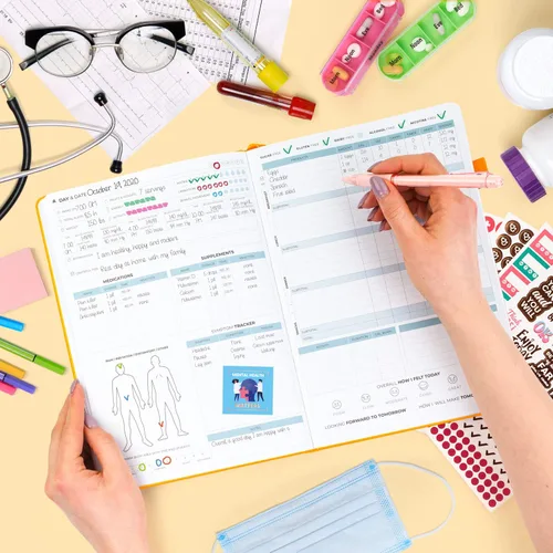 Miniatura 6 de Clever Fox Planificador médico diario: cuaderno de diario de salud, diario de bienestar y cuaderno de registro de autocuidado, dura 3 meses, 7 x