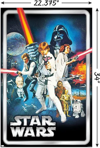 Miniatura 3 de Star Wars: A New Hope - Póster clásico de pared, 34 pulgadas de largo x 22.4 pulgadas de ancho, versión sin marco
