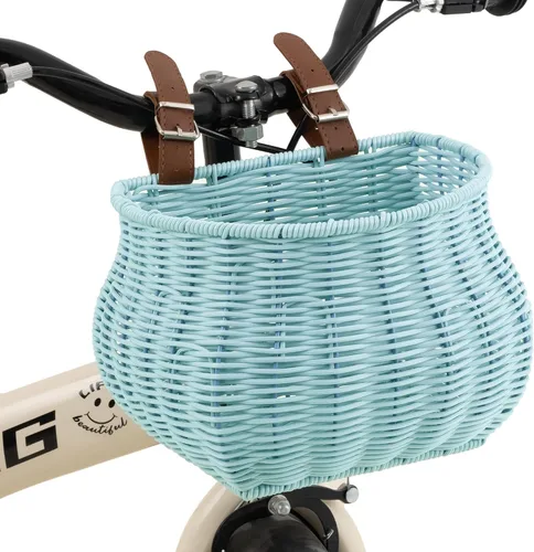 Miniatura 18 de Cesta de bicicleta para niños, canasta delantera para bicicleta para niños, pequeña cesta de mimbre para niños y niñas, cesta pequeña de mimbre
