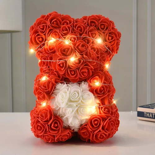 Miniatura 2 de rose bear Regalos para el día de San Valentín para ella regalos de oso de flores de rosas para niñas mujeres madres novias oso de peluche de rosas